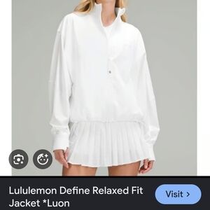 lululemon Define Jacket. Relaxed Fit. White. Size 2. New In Bag.
